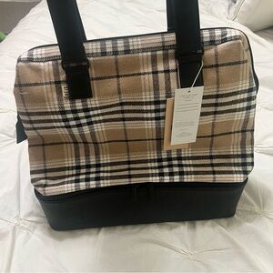 Beis plaid Mini weekender NWT